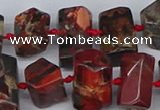 CTB763 15.5 inches 6*10mm - 8*12mm faceted tube poppy jasper beads