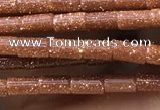 CTB821 15.5 inches 2*4mm tube goldstone beads wholesale