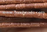 CTB821 15.5 inches 2*4mm tube goldstone beads wholesale