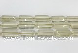 CTB858 13*25mm - 15*28mm faceted flat tube lemon quartz beads