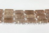 CTB861 13*25mm - 15*28mm faceted flat tube moonstone beads