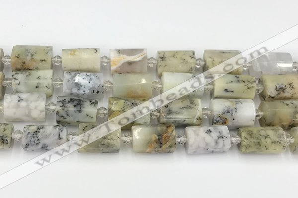 CTB870 13*25mm - 14*19mm faceted tube gemstone beads