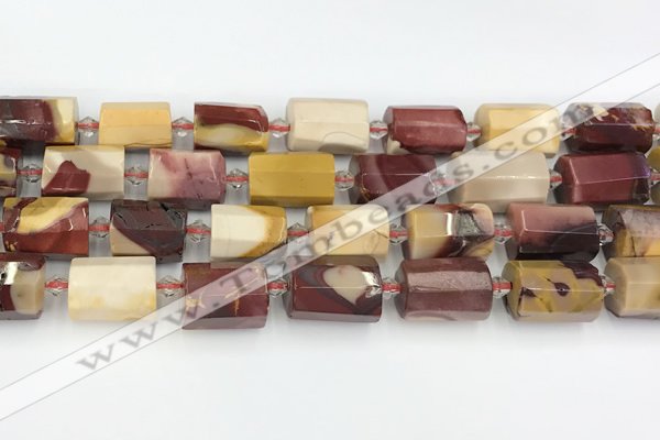 CTB873 13*25mm - 14*19mm faceted tube mookaite beads