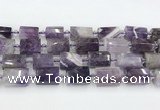 CTB877 13*25mm - 14*19mm faceted tube amethyst beads