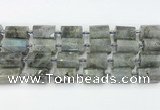 CTB878 13*25mm - 14*19mm faceted tube labradorite beads