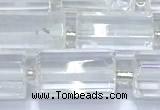 CTB900 15 inches 10*16mm faceted tube white crystal beads