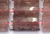 CTB904 15 inches 10*16mm faceted tube strawberry quartz beads