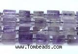 CTB946 15 inches 13*25mm - 14*19mm faceted tube amethyst beads