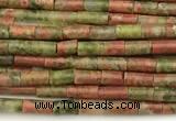 CTB984 15 inches 2*4mm tube unakite beads