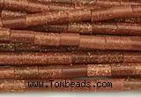 CTB989 15 inches 2*4mm tube goldstone beads