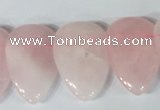 CTD01 Top drilled 22*30mm flat teardrop rose quartz beads