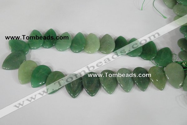 CTD04 Top drilled 22*30mm flat teardrop green aventurine beads