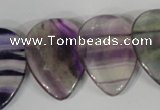 CTD06 Top drilled 22*30mm flat teardrop fluorite gemstone beads