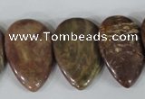 CTD09 Top drilled 22*30mm flat teardrop jasper gemstone beads