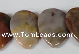 CTD10 Top drilled 22*30mm flat teardrop jasper gemstone beads