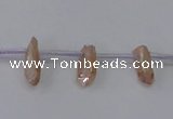 CTD1101 Top drilled 4*12mm - 5*18mm nuggets plated quartz beads