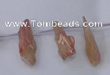 CTD1110 Top drilled 8*25mm - 10*30mm nuggets plated quartz beads