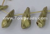 CTD1111 Top drilled 8*25mm - 10*30mm nuggets plated quartz beads