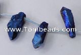 CTD1117 Top drilled 8*25mm - 10*30mm nuggets plated quartz beads