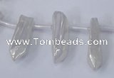 CTD1135 Top drilled 6*20mm - 8*25mm nuggets plated quartz beads