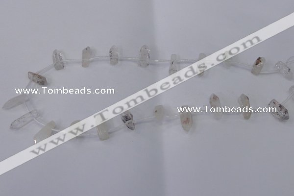 CTD1137 Top drilled 6*15mm - 8*20mm nuggets white crystal beads