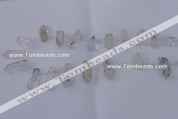 CTD1138 Top drilled 8*20mm - 10*30mm nuggets white crystal beads