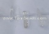 CTD1140 Top drilled 5*12mm - 6*18mm nuggets white crystal beads