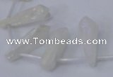 CTD1142 Top drilled 8*25mm - 10*30mm nuggets white crystal beads