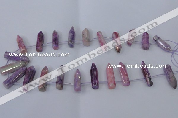 CTD1145 Top drilled 8*20mm - 10*30mm sticks plated quartz beads