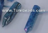 CTD1147 Top drilled 8*20mm - 10*30mm sticks plated quartz beads