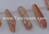 CTD1150 Top drilled 8*20mm - 10*30mm sticks plated quartz beads