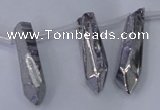 CTD1151 Top drilled 8*20mm - 10*30mm sticks plated quartz beads