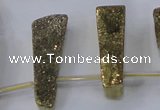 CTD1160 Top drilled 8*25mm - 10*35mm freeform plated quartz beads