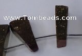 CTD1161 Top drilled 8*25mm - 10*35mm freeform plated quartz beads