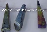 CTD1163 Top drilled 8*25mm - 10*35mm freeform plated quartz beads