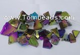 CTD1169 Top drilled 15*25mm - 30*40mm freeform plated agate beads