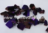 CTD1170 Top drilled 15*25mm - 30*40mm freeform plated agate beads