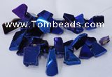 CTD1171 Top drilled 15*25mm - 30*40mm freeform plated agate beads