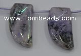 CTD1185 Top drilled 15*30mm - 16*32mm horn plated quartz beads