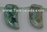 CTD1188 Top drilled 15*30mm - 16*32mm horn plated quartz beads