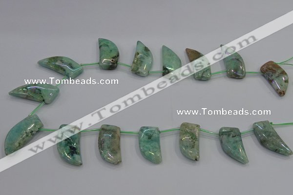 CTD1188 Top drilled 15*30mm - 16*32mm horn plated quartz beads