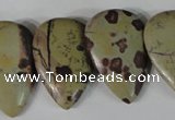 CTD12 Top drilled 22*30mm flat teardrop artistic jasper beads