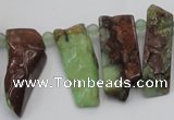 CTD1205 Top drilled 5*20mm - 10*40mm sticks Australia chrysoprase beads