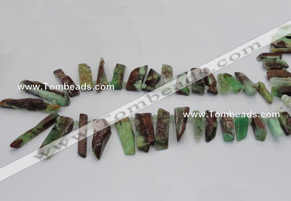 CTD1205 Top drilled 5*20mm - 10*40mm sticks Australia chrysoprase beads