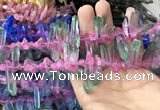 CTD1211 Top drilled 7*25mm - 9*40mm sticks plated quartz beads