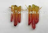 CTD1220 Top drilled 7*30mm - 9*45mm sticks plated quartz beads