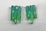 CTD1221 Top drilled 7*30mm - 9*45mm sticks plated quartz beads