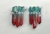 CTD1222 Top drilled 7*30mm - 9*45mm sticks plated quartz beads