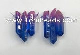 CTD1226 Top drilled 7*30mm - 9*45mm sticks plated quartz beads