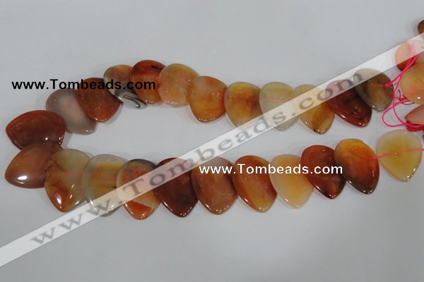 CTD14 Top drilled 22*30mm flat teardrop agate gemstone beads